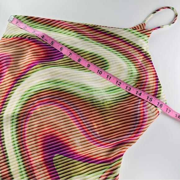 Mango MNG Satin Midi Dress Women’s Size 4 Asymmetrical Wave Italian Fabric NWT - Picture 12 of 16